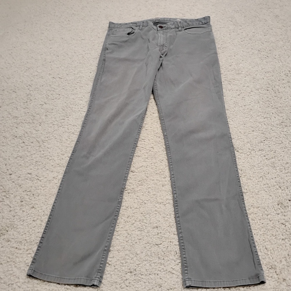 Faherty Jeans Mens 35x33 Gray Stretch Denim Casual Preppy Designer Work